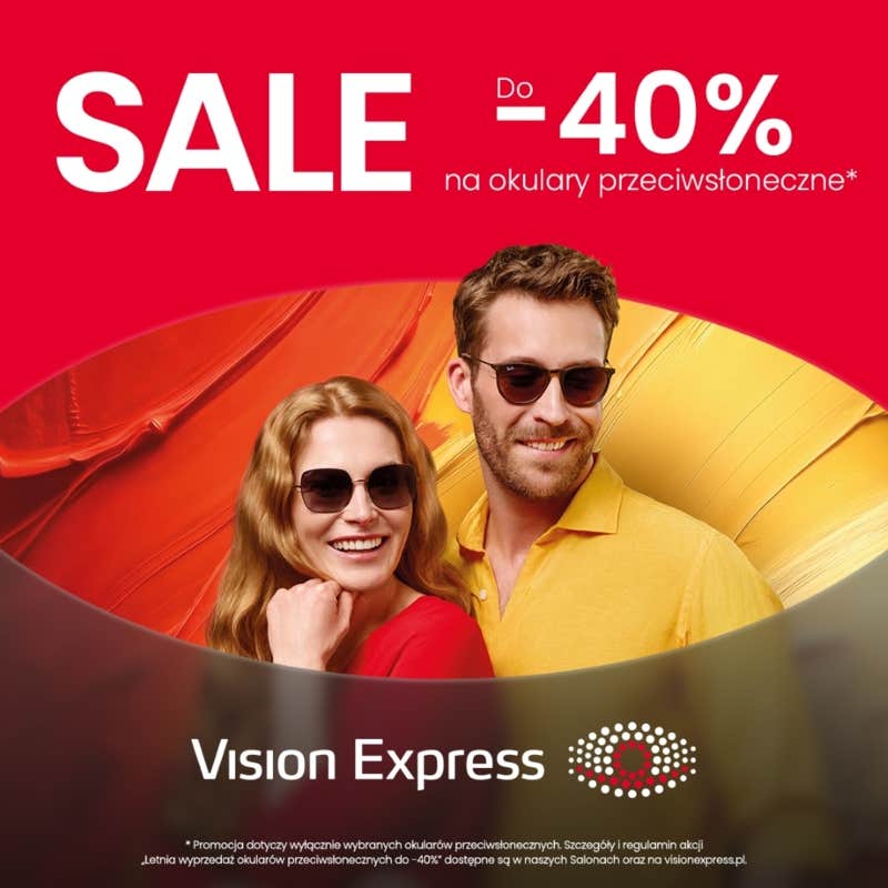 Letnia wyprzedaż okularów przeciwsłonecznych do -40% w Vision Express!